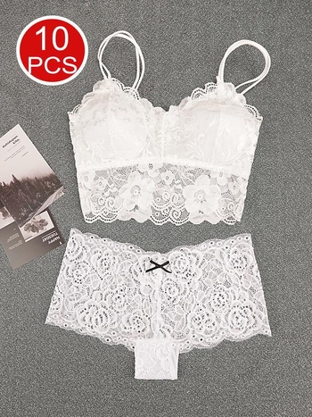 Čipkasti bralet, glavni materijal najlon, podstava pamuk, košarice s ušima zeca, tradicionalni oblik
