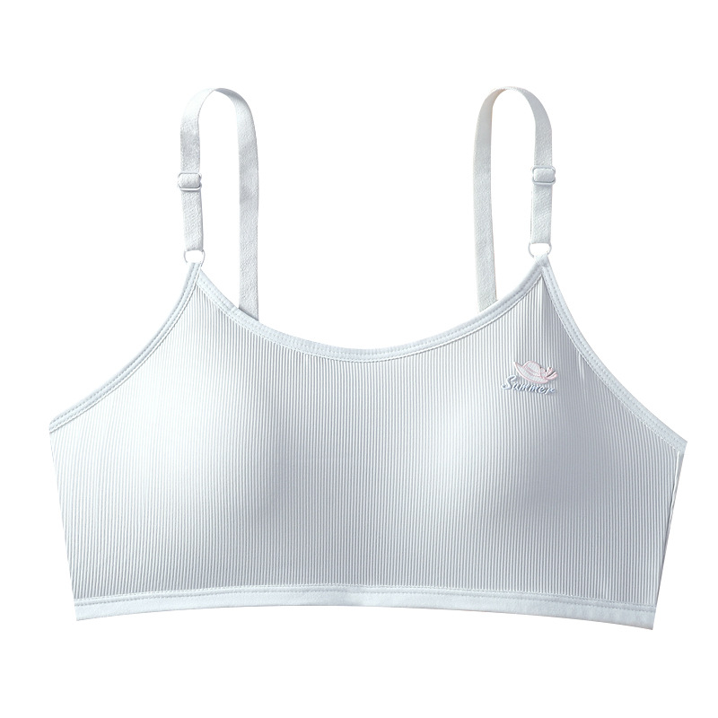 Grudnjak za tinejdžerice s fiksnim košaricama, prozračan Ice Silk, u vestnom stilu, za uzrast 15+ (Cup: Full; Mold Cup: Thin mold; Mold Cup fabric: Cotton; Fabric: Nylon; Shoulder strap: Fixed double)
