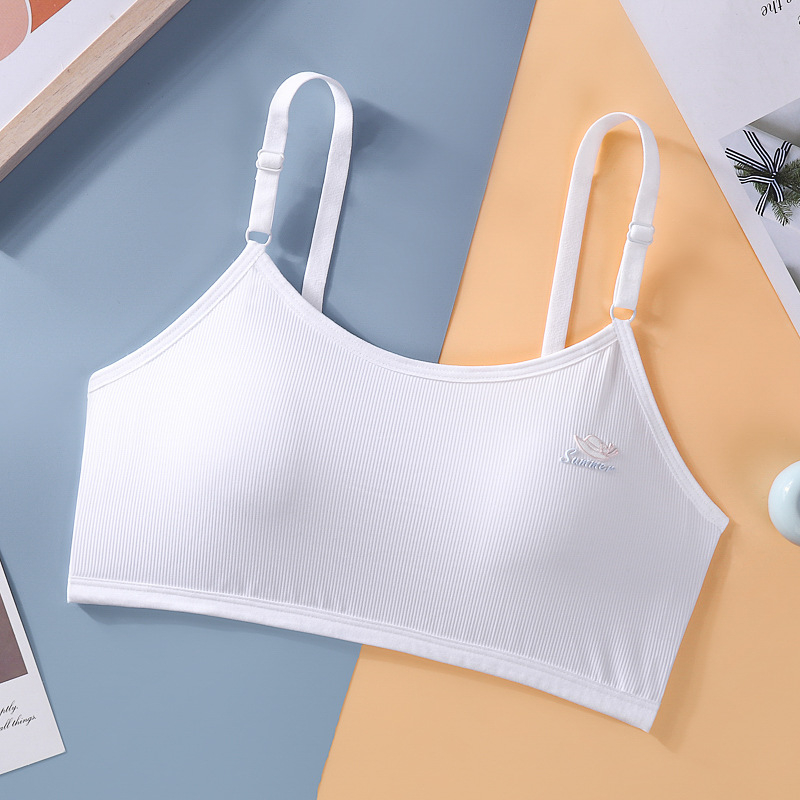 Grudnjak za tinejdžerice s fiksnim košaricama, prozračan Ice Silk, u vestnom stilu, za uzrast 15+ (Cup: Full; Mold Cup: Thin mold; Mold Cup fabric: Cotton; Fabric: Nylon; Shoulder strap: Fixed double)
