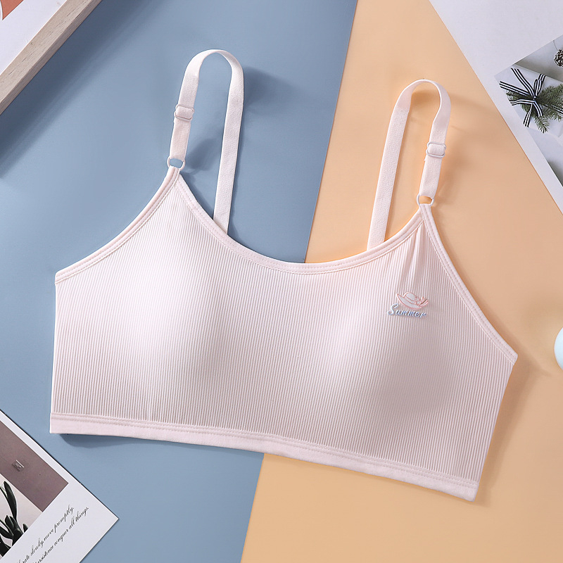 Grudnjak za tinejdžerice s fiksnim košaricama, prozračan Ice Silk, u vestnom stilu, za uzrast 15+ (Cup: Full; Mold Cup: Thin mold; Mold Cup fabric: Cotton; Fabric: Nylon; Shoulder strap: Fixed double)