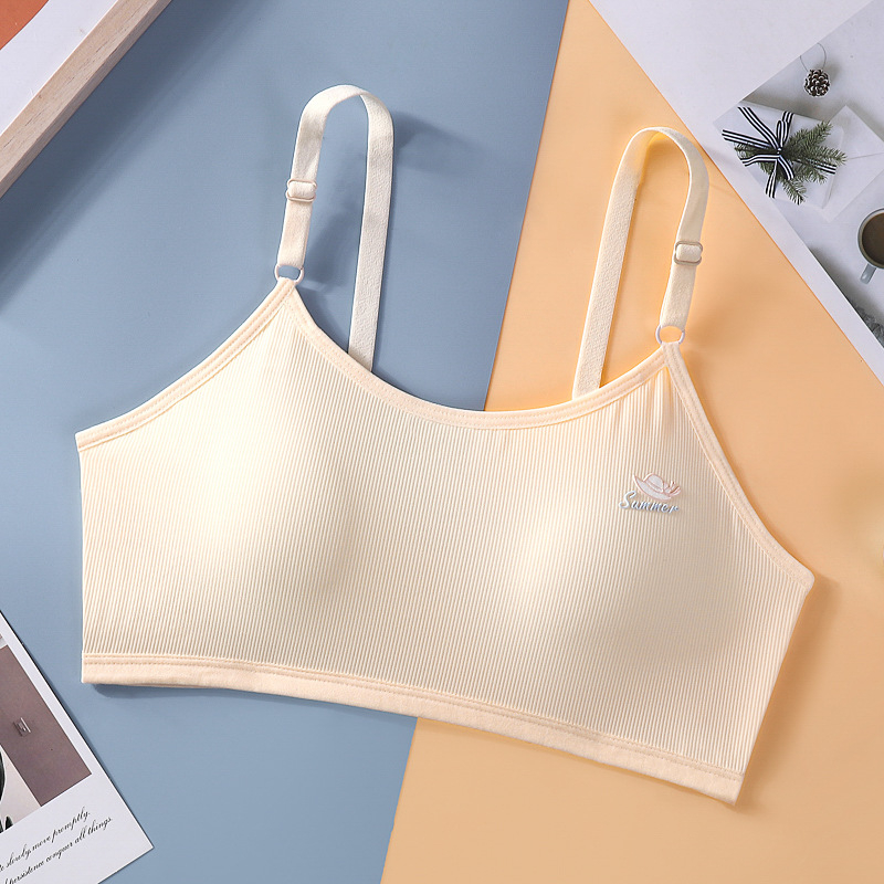 Grudnjak za tinejdžerice s fiksnim košaricama, prozračan Ice Silk, u vestnom stilu, za uzrast 15+ (Cup: Full; Mold Cup: Thin mold; Mold Cup fabric: Cotton; Fabric: Nylon; Shoulder strap: Fixed double)