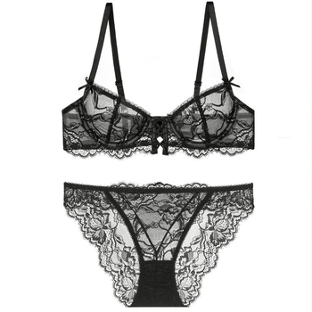 Set grudnjaka push-up, mekani čelični okvir, 3/4 košarice, bezkalupne košarice, prozračna čipka