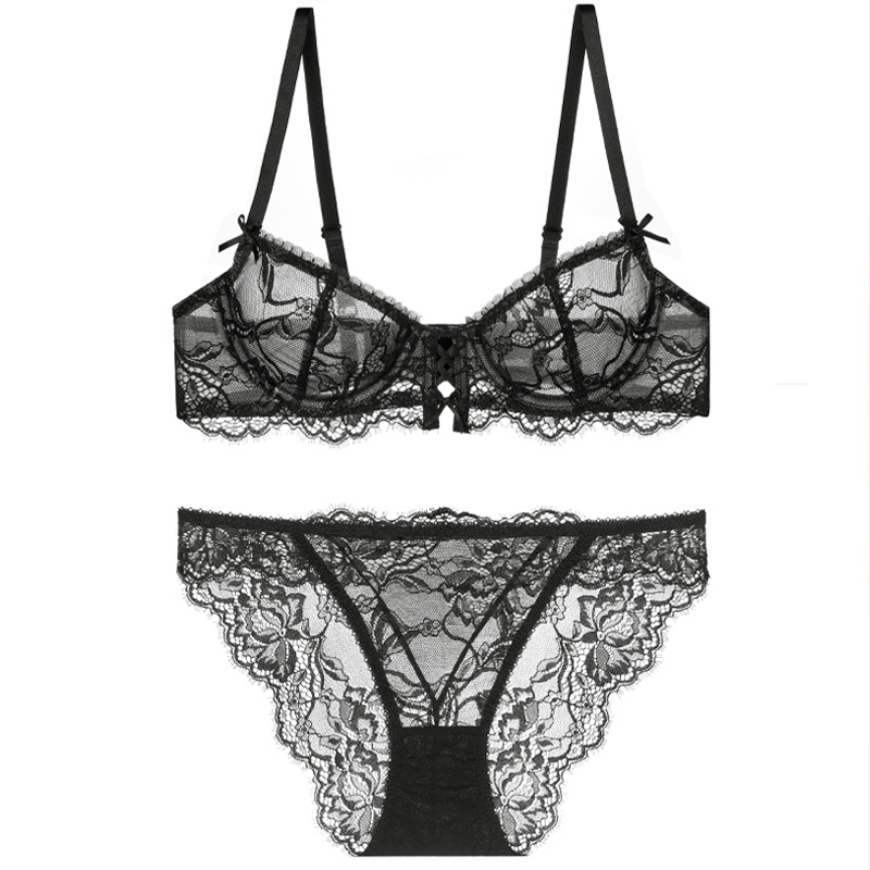 Set grudnjaka push-up, mekani čelični okvir, 3/4 košarice, bezkalupne košarice, prozračna čipka