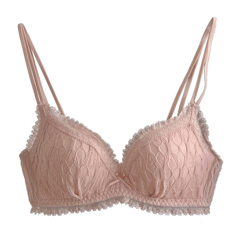 Nylon čipkasti grudnjak set, košarica 3/4, tanke oblikovane čašice, Push-Up, stražnje tri reda kuka