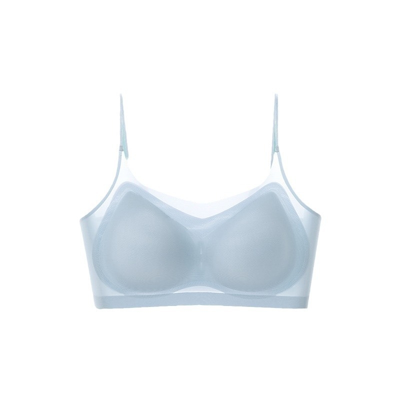 Ljetna ultra-tanka ice silk bešumna grudnjica za žene, bez žice, prozračna leđa, tanke naramenice, 3/4 kup, udobna