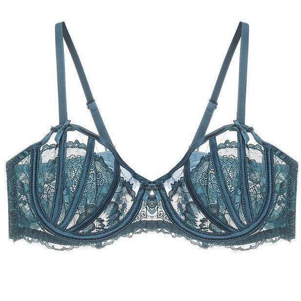 Čipkasti push-up grudnjak set, 3/4 košarice, lagani ljetni dizajn, motiv zeca ušiju, francuski stil