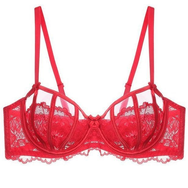 Čipkasti push-up grudnjak set, 3/4 košarice, lagani ljetni dizajn, motiv zeca ušiju, francuski stil
