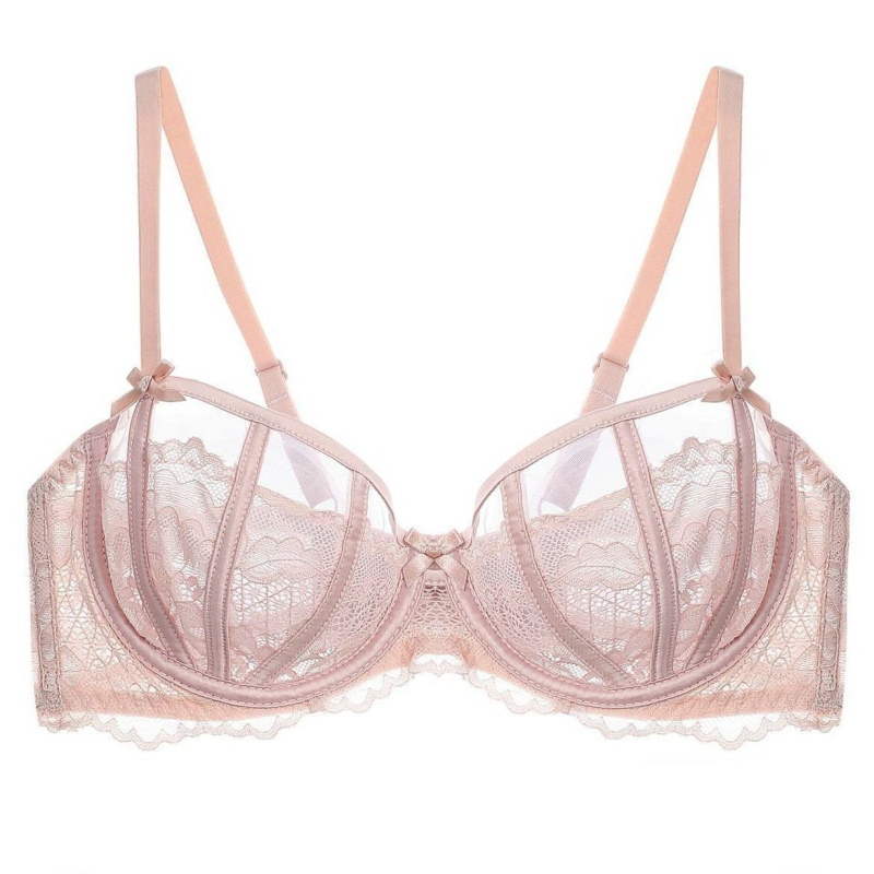 Čipkasti push-up grudnjak set, 3/4 košarice, lagani ljetni dizajn, motiv zeca ušiju, francuski stil