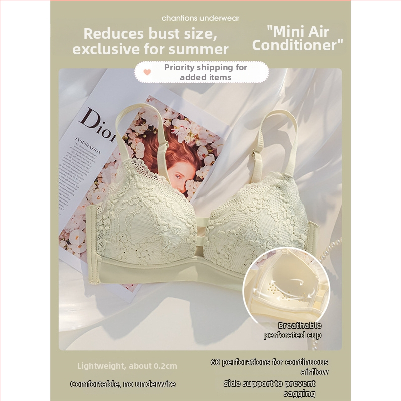 Ženski ljetni tanki grudnjak bez žice za velike grudi, minimizator, učvršćivanje bočnih, protiv opuštanja, Plus-size set grudnjaka