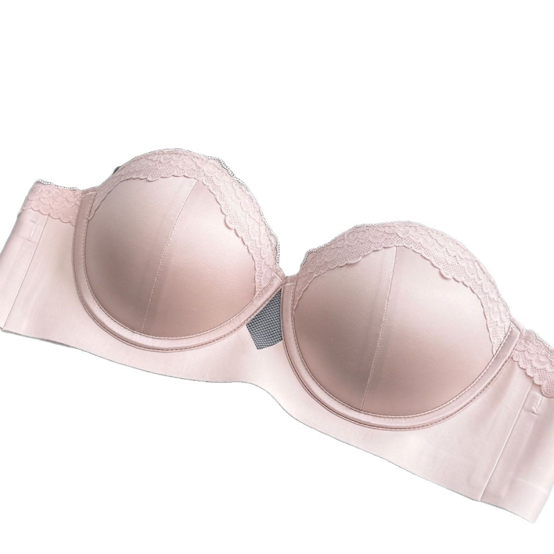 Dream Catcher Girl: Grudnjak bez naramenica od francuskog satena, anti-slip, košarica 1/2, za mali bust, push-up za naglašavanje i skupljanje bočnih dojki