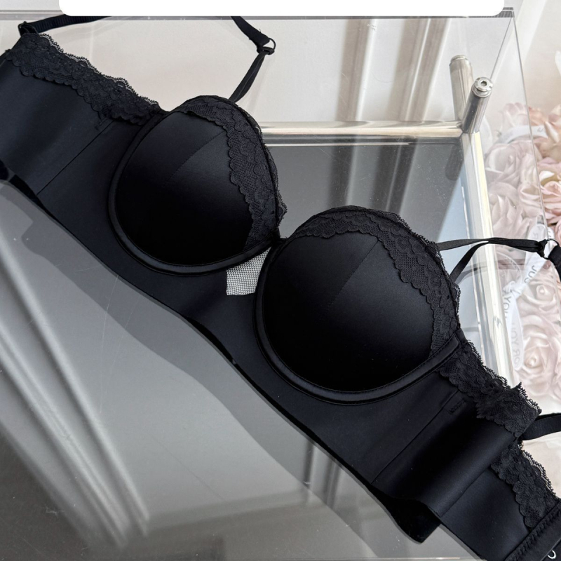 Dream Catcher Girl: Grudnjak bez naramenica od francuskog satena, anti-slip, košarica 1/2, za mali bust, push-up za naglašavanje i skupljanje bočnih dojki