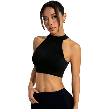 Ženski bezšavni top za jogu s integriranom podrškom za prsni koš, bez naramenica, najlon 80%, podstava spandex 80%, pogodna za trčanje