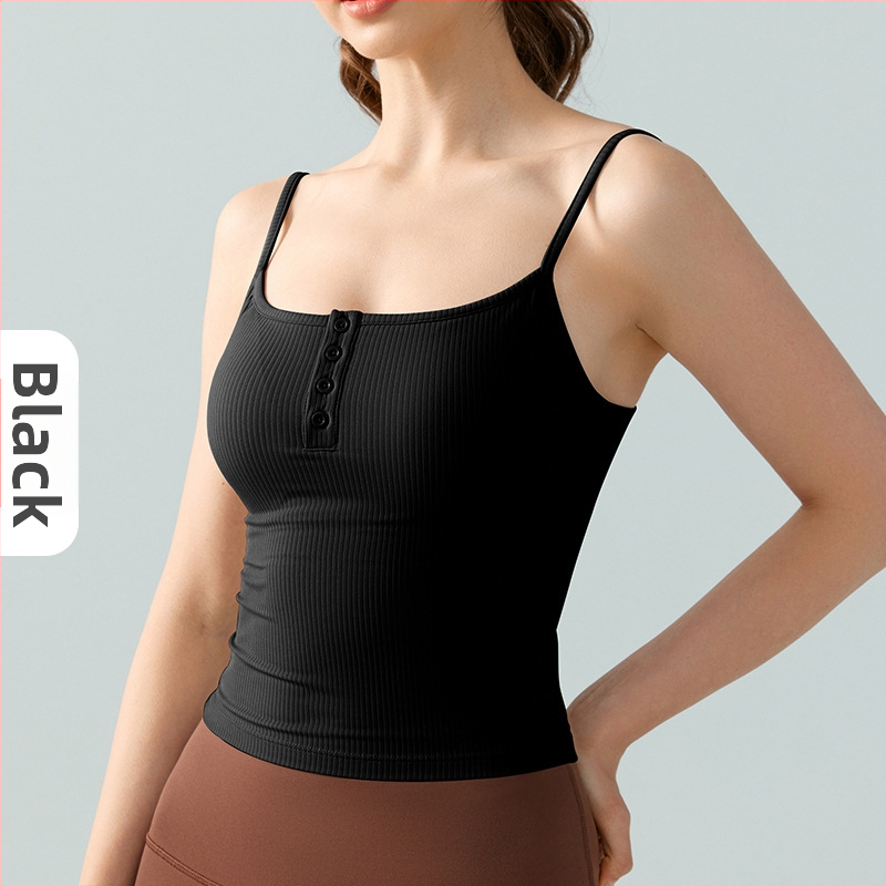 Ženský joga top s vložkou na poprsie, priedušný, priliehavý strih, 78% nylon, 22% spandex, jar-leto 2024