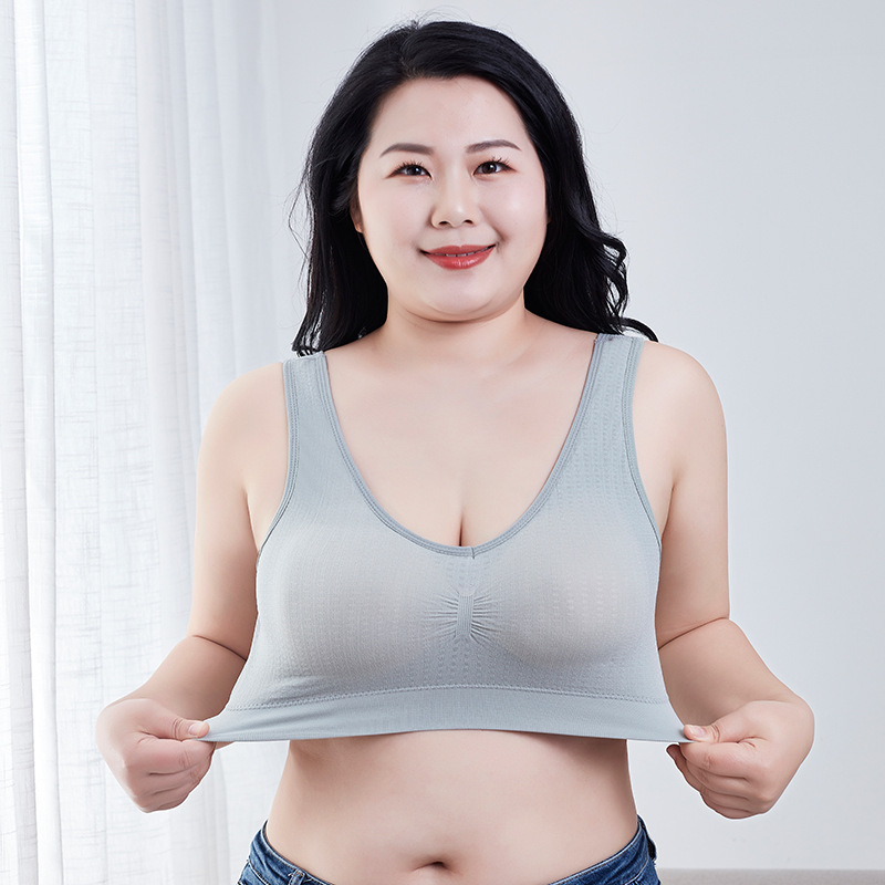 Plus-size bešavni grudnjak s podrškom leđa, udoban pamuk, sportski vest-wrap stil