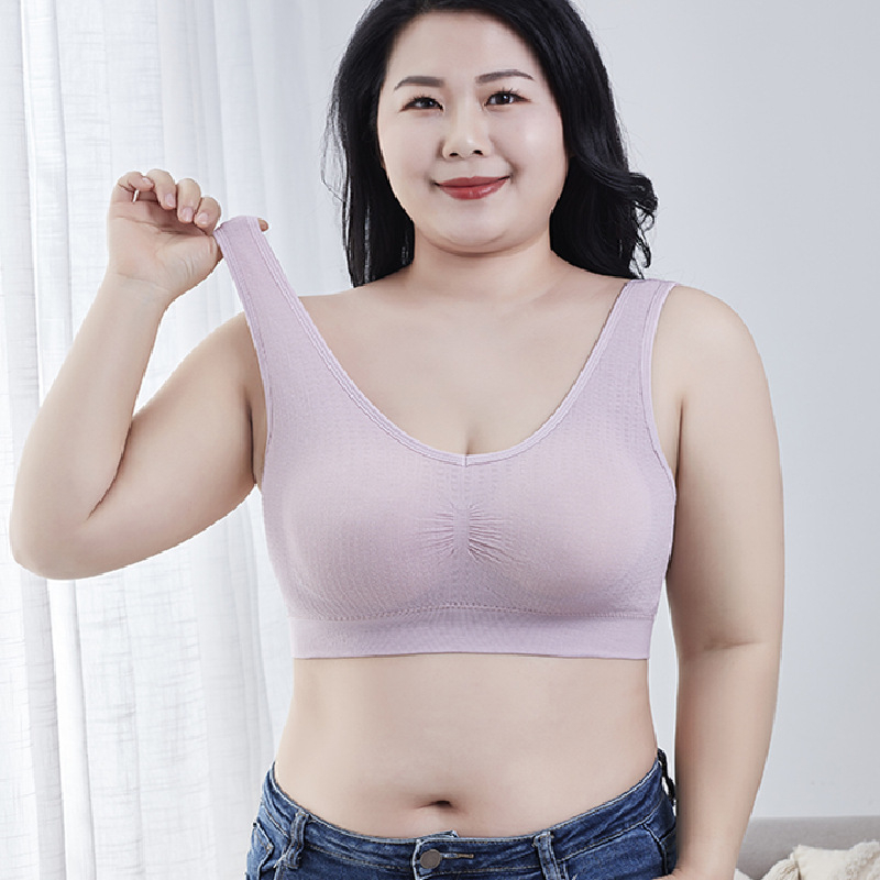 Plus-size bešavni grudnjak s podrškom leđa, udoban pamuk, sportski vest-wrap stil