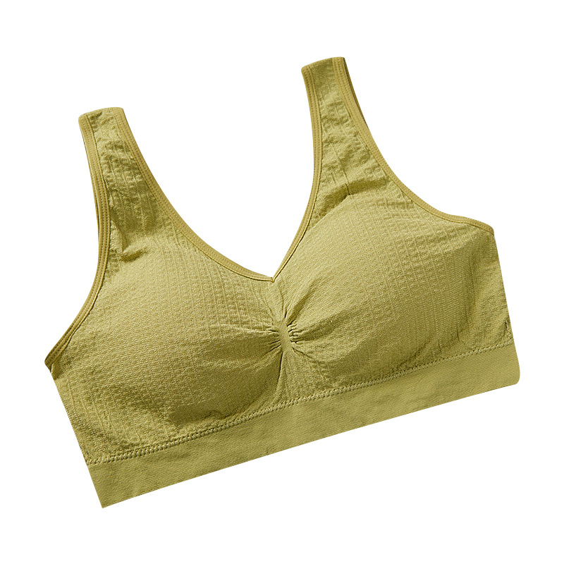 Plus-size bešavni grudnjak s podrškom leđa, udoban pamuk, sportski vest-wrap stil