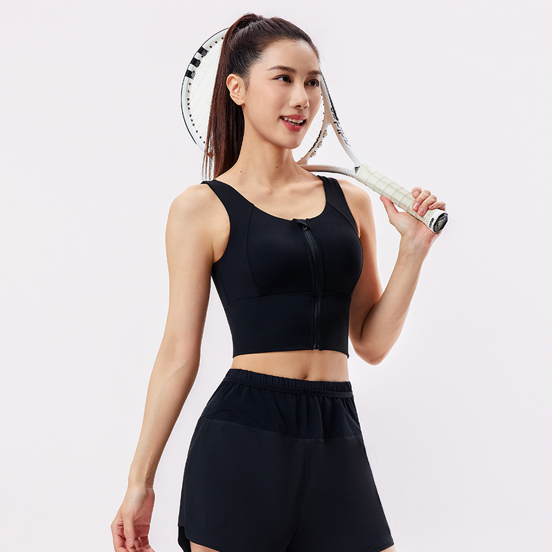 Caijue Ženski sportski grudnjak, čvrste naramenice, puni košarica, srednji oblik košarice, 82% najlon, 18% spandex, OEM privatna oznaka dostupna