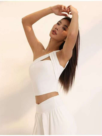 Йога спортен сутиен с подплънки, 75% нейлон, 25% спандекс, дължина до корема, за жени, пролет-лято