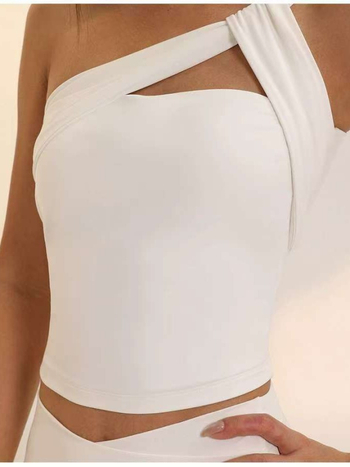 Йога спортен сутиен с подплънки, 75% нейлон, 25% спандекс, дължина до корема, за жени, пролет-лято