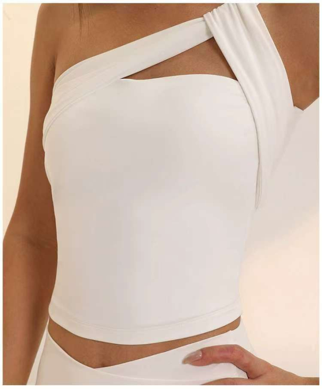 Йога спортен сутиен с подплънки, 75% нейлон, 25% спандекс, дължина до корема, за жени, пролет-лято