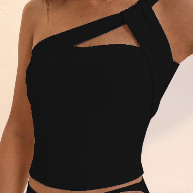 Йога спортен сутиен с подплънки, 75% нейлон, 25% спандекс, дължина до корема, за жени, пролет-лято