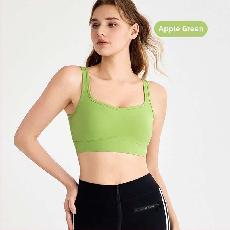 Ženski sportski grudnjak od Lycra s 3/4 oblikovanim košaricama, čvrste dvostruke naramenice, materijal Nylon Nude Lycra