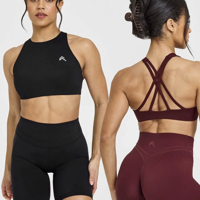 Joga sportski grudnjak top s umetkom za prsni koš, otporan na udarce, visoka elastičnost, prozračan, brzo suši, uski kroj, dužina prsa, 75% najlon, 25% spandex