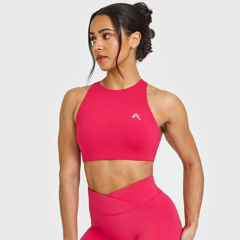 Joga sportski grudnjak top s umetkom za prsni koš, otporan na udarce, visoka elastičnost, prozračan, brzo suši, uski kroj, dužina prsa, 75% najlon, 25% spandex