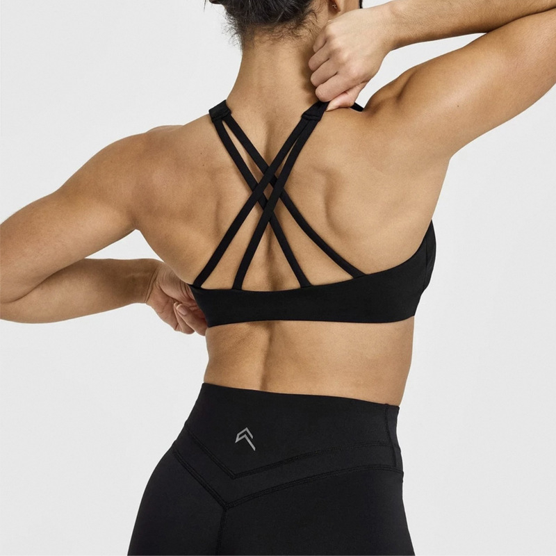 Joga sportski grudnjak top s umetkom za prsni koš, otporan na udarce, visoka elastičnost, prozračan, brzo suši, uski kroj, dužina prsa, 75% najlon, 25% spandex