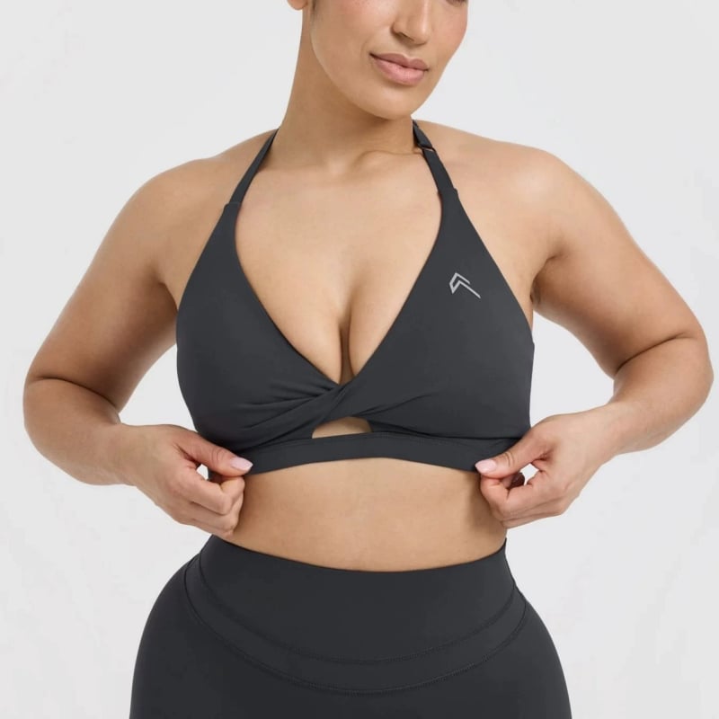 Ženski joga top – vrlo elastičan, brzo se suši, zaštita leđa, duljina do prsa, uski kroj, 75% nylon + 25% spandex, s umetcima za grudi