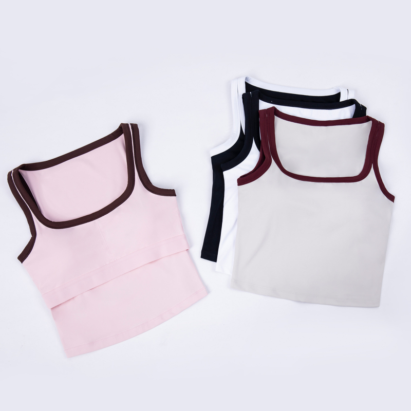 Дамски йога сутиен Nuls – тънък и мек, Slim fit, дължина до корема, с подплънки, Nylon 82% / Spandex 18%, младежко издание, пролет/лято 2025