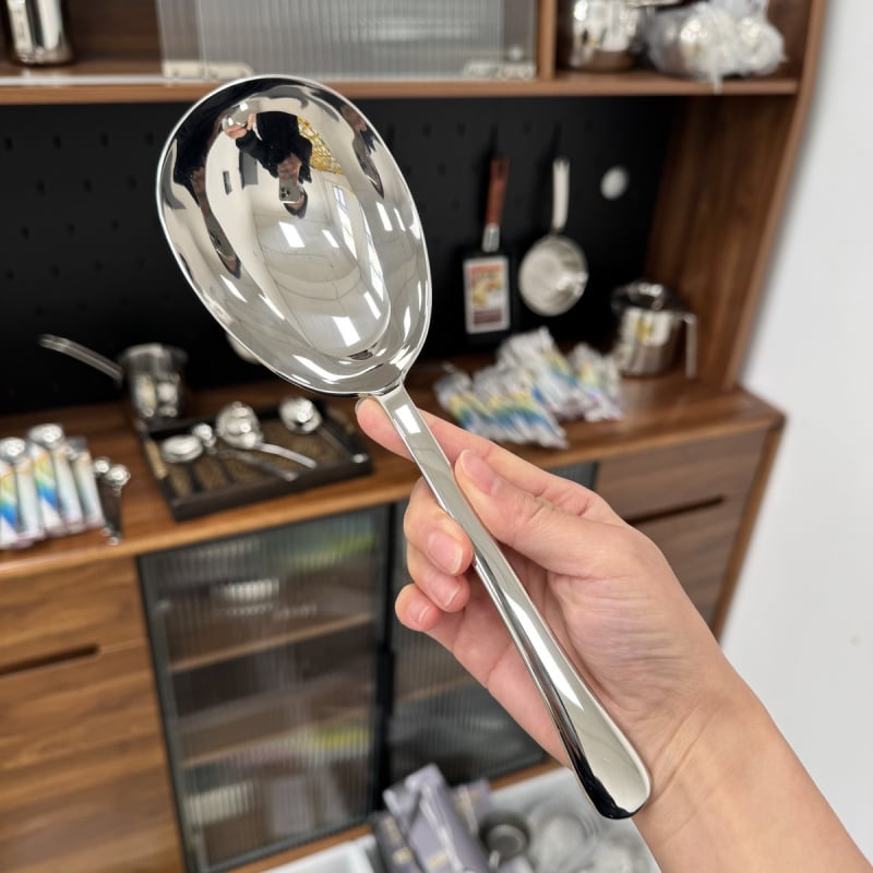 Munavormiline supilusikas pikkade käepidemetega, sügav kauss, 304 roostevaba teras, peegelviimistlus, serveerimis lusikas, kaasaegne minimalistlik stiil