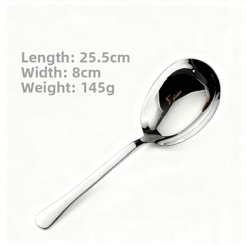 Munavormiline supilusikas pikkade käepidemetega, sügav kauss, 304 roostevaba teras, peegelviimistlus, serveerimis lusikas, kaasaegne minimalistlik stiil