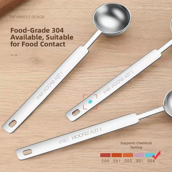 Yutian pikkade kätega mõõtelusikas grammskaalaga, märgised 5/10 g ja 15 ml, küpsetamiseks, kaasaegne minimalistlik disain