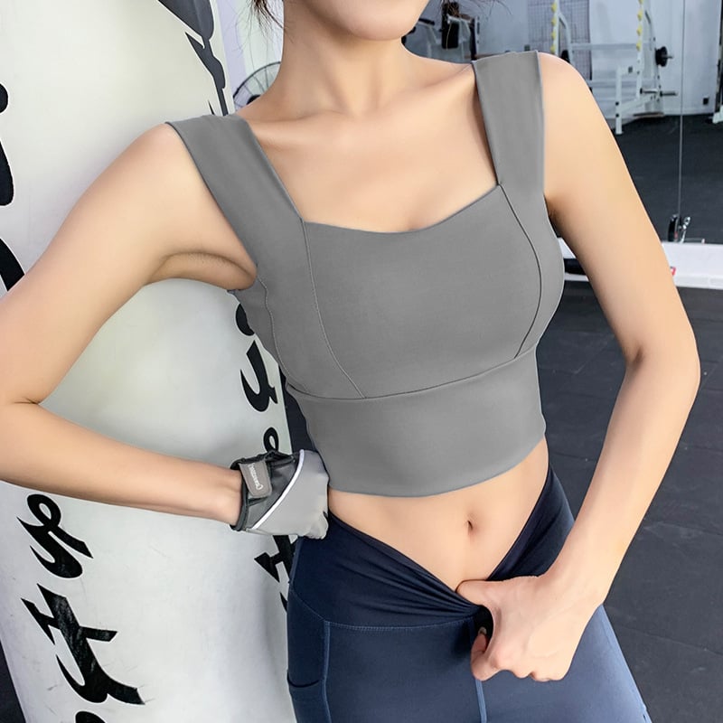 Спортен сутиен за жени с анти-увисване и защита при бягане, оформящ гръб, еднослойна конструкция, пълна чашка, чашка със средна форма, фиксирани двойни презрамки, предна закопчалка, подходящ за бягане, фитнес и йога