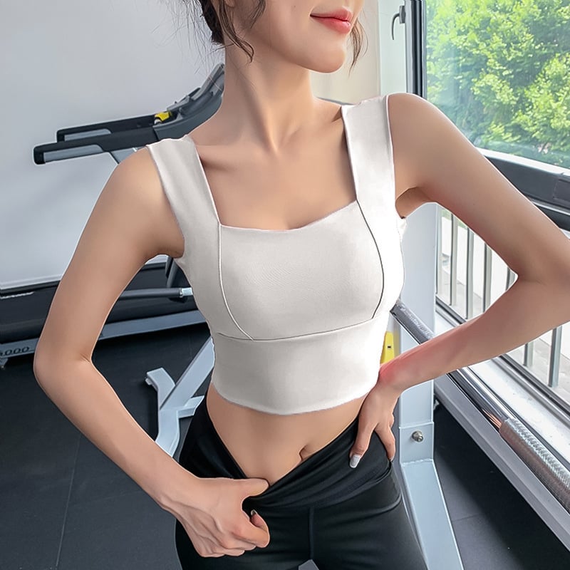 Спортен сутиен за жени с анти-увисване и защита при бягане, оформящ гръб, еднослойна конструкция, пълна чашка, чашка със средна форма, фиксирани двойни презрамки, предна закопчалка, подходящ за бягане, фитнес и йога