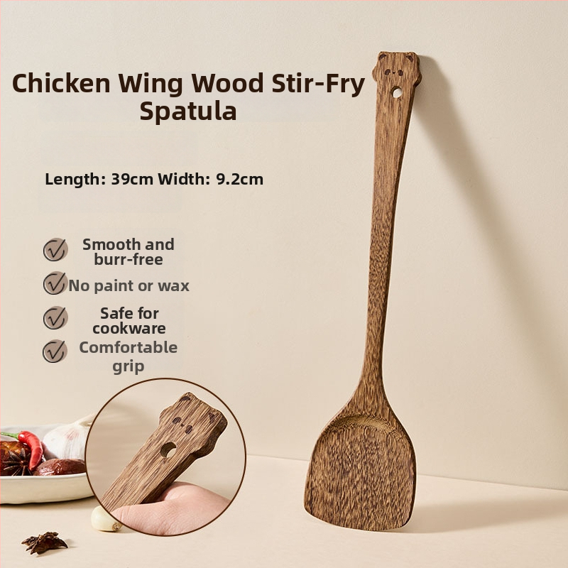 Drvena kuhinjska špatula, zaštita od opeklina, otporna na visoke temperature, drška od drveta