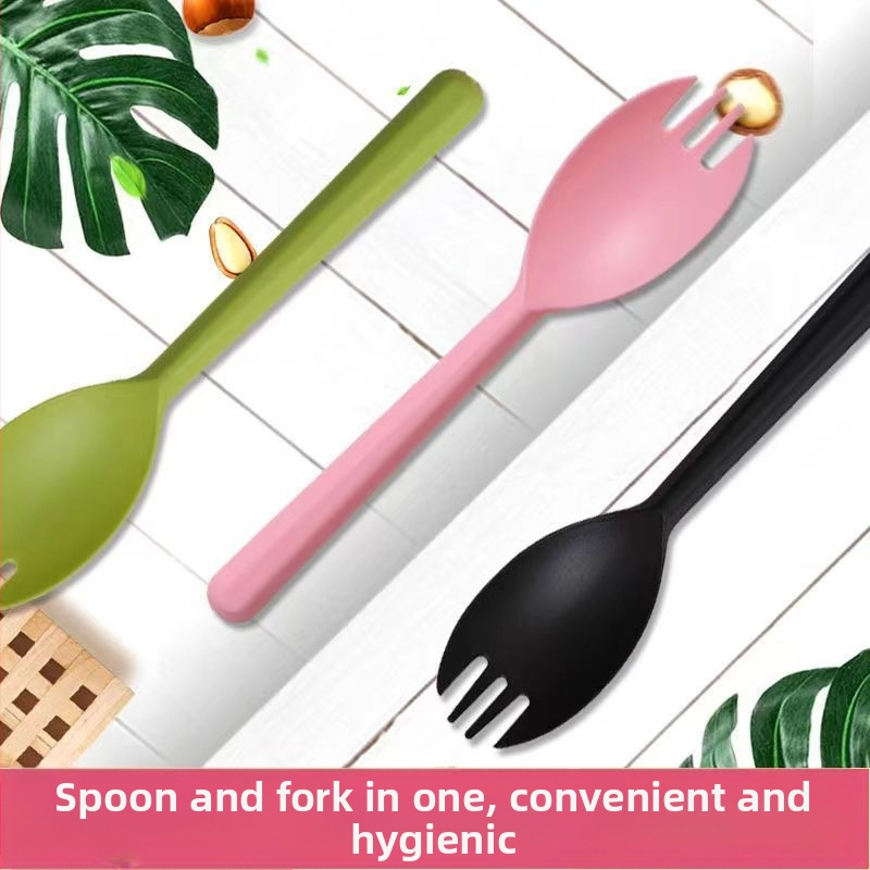 Jednorazové lyžičky a vidličky s dlhými rúčkami, samostatne balené, určené na grilovanie, bibimbap, dezerty a ovocné poháre — Materiál: PP; Značka: Unique; Funkcia: Iné; Spustenie produktu: Iné