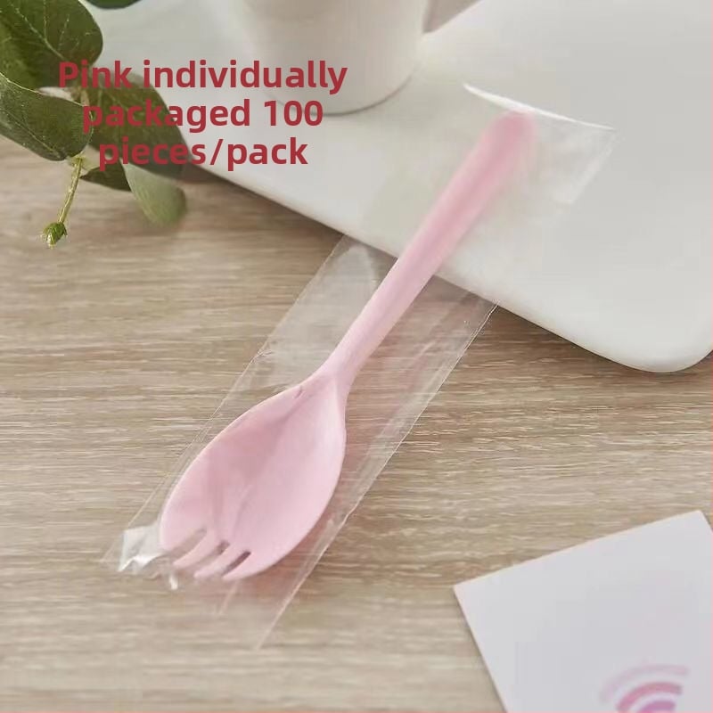 Еднократни лъжички и вилици с дълги дръжки, индивидуално опаковани, за барбекю, би-бимап, десерти и плодови лъжички — PP материал; Марка Unique; Функция: Други; Пускане на пазара: Други