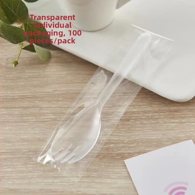 Еднократни лъжички и вилици с дълги дръжки, индивидуално опаковани, за барбекю, би-бимап, десерти и плодови лъжички — PP материал; Марка Unique; Функция: Други; Пускане на пазара: Други