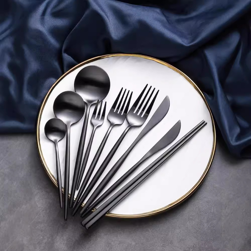 Комплект нож, вилица и лъжица – 304 неръждаема стомана – бохемски стил – hemp wheel обработка