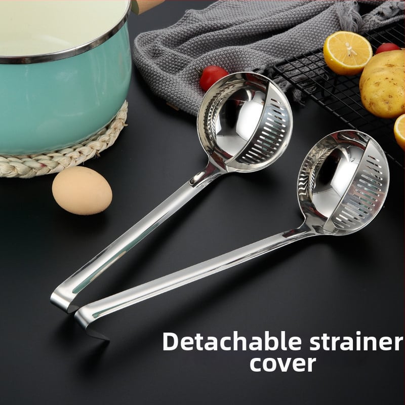 Rostevabast terasest kahekordse kasutusega keedukann lusikas sisseehitatud sõelaga, libisemiskindel, kuumuskindel