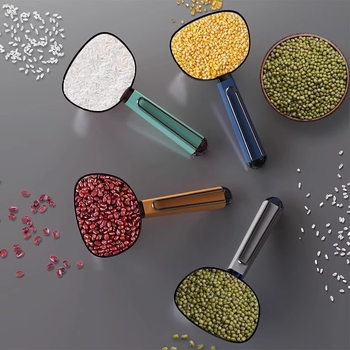 Defu Многофункционална мерителна лъжичка за кухня с клип за запечатване, подходяща за ориз, зърна и брашно