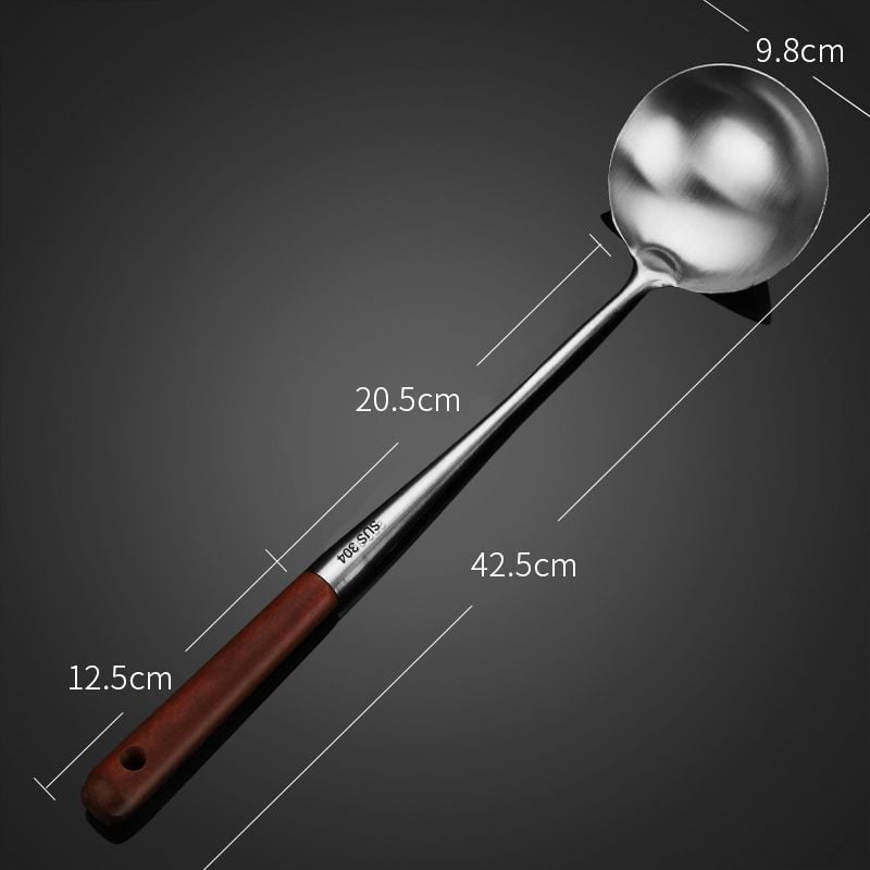 304 roostevabast teras lusikas ja spatula komplekt, paksendatud ja pikendatud disain toiduvalmistamiseks