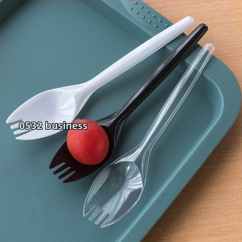 Μίας χρήσης πιρούνι για ψήμένες γλυκοπατάτες, παχύ και ανθεκτικό από PP, ατομικά συσκευασμένο.