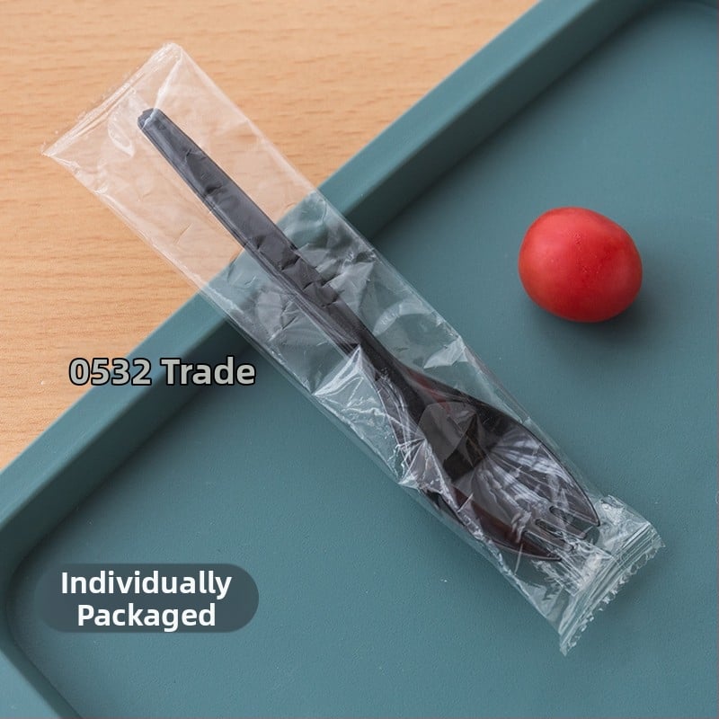 Μίας χρήσης πιρούνι για ψήμένες γλυκοπατάτες, παχύ και ανθεκτικό από PP, ατομικά συσκευασμένο.