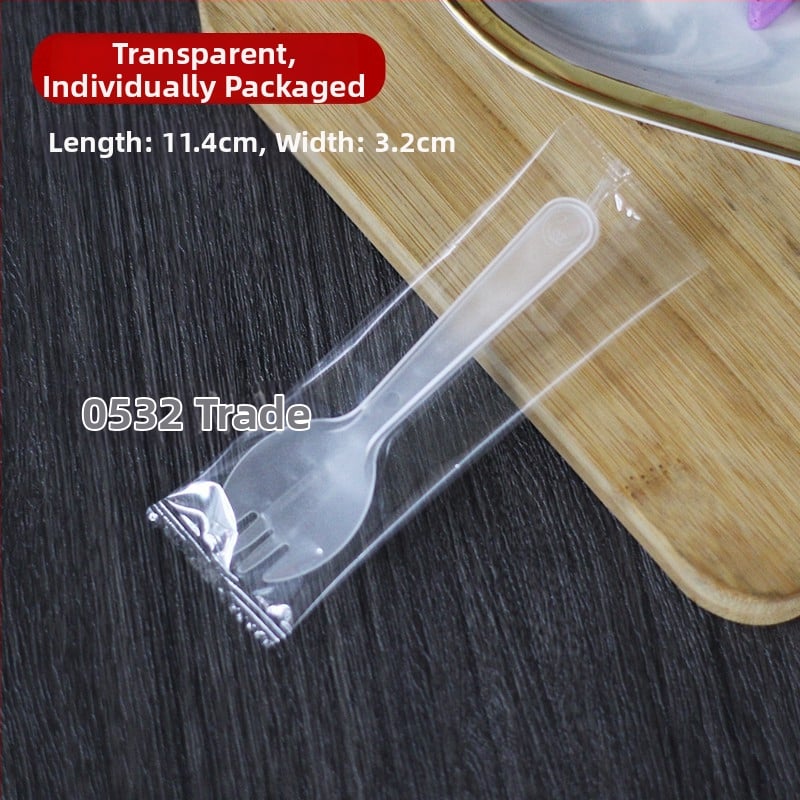 Μίας χρήσης πιρούνι για ψήμένες γλυκοπατάτες, παχύ και ανθεκτικό από PP, ατομικά συσκευασμένο.