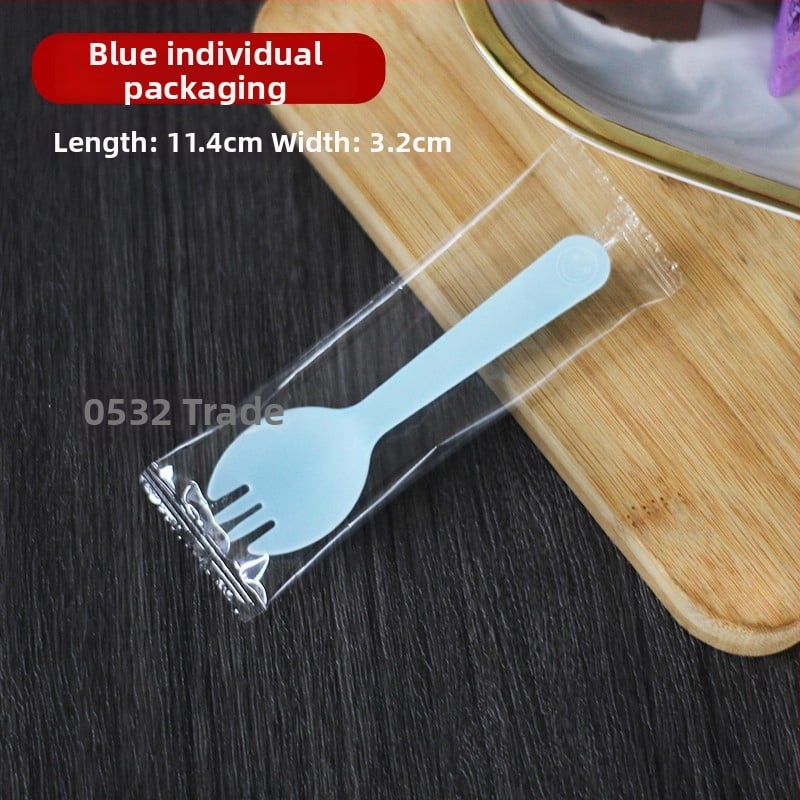 Μίας χρήσης πιρούνι για ψήμένες γλυκοπατάτες, παχύ και ανθεκτικό από PP, ατομικά συσκευασμένο.