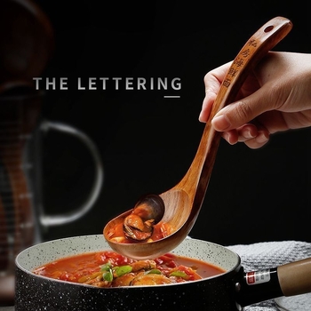 Puidust köögilusikas pikkade käepidemetega – libisemiskindel, kuumuskindel, põletuskaitse, suppide ja pudrude jaoks