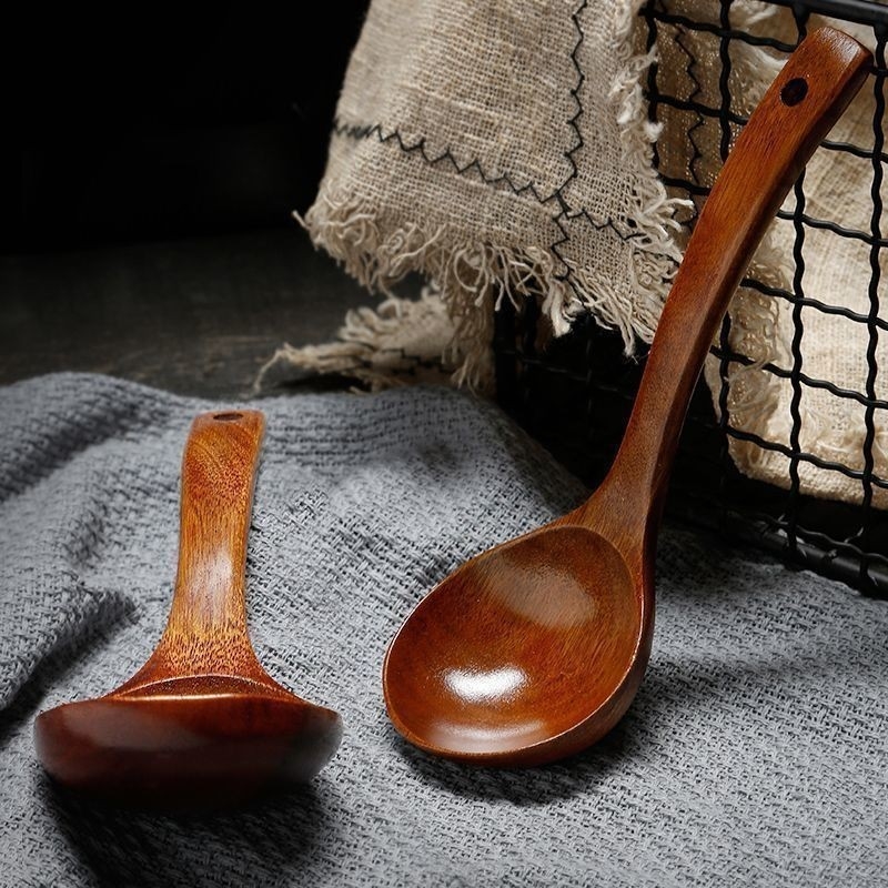 Puidust köögilusikas pikkade käepidemetega – libisemiskindel, kuumuskindel, põletuskaitse, suppide ja pudrude jaoks